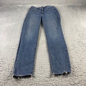 Gap Universal Jegging Sky High Rise Raw Hem Blue Denim Jeans 29 8R Medium Wash